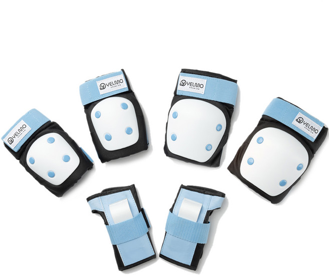 옐모 어린이 보호대 무릎 + 팔꿈치 + 손목 세트, 스카이블루, 1세트