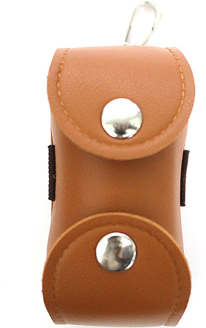 에이팀 심플 골프공 가죽 케이스, 1개, 브라운