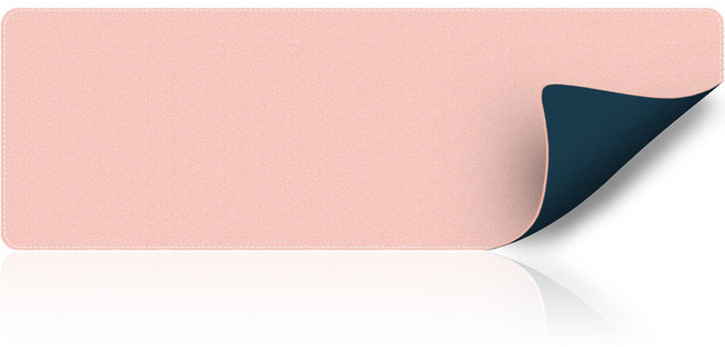 QSENN 人造皮革雙面長桌墊 DP-1200, 1個, Pink + Navy