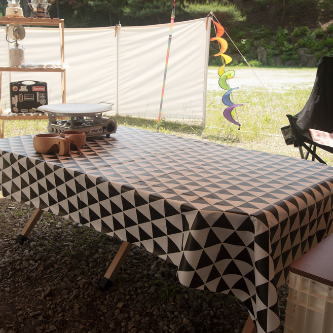 리모드 캠핑 방수 테이블보, 블랙