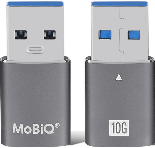 모비큐 A 타입 USB 3.2 to C타입 변환 OTG 10Gbps 고속 젠더 스페이스 그레이, EM-ATC2P, 2개
