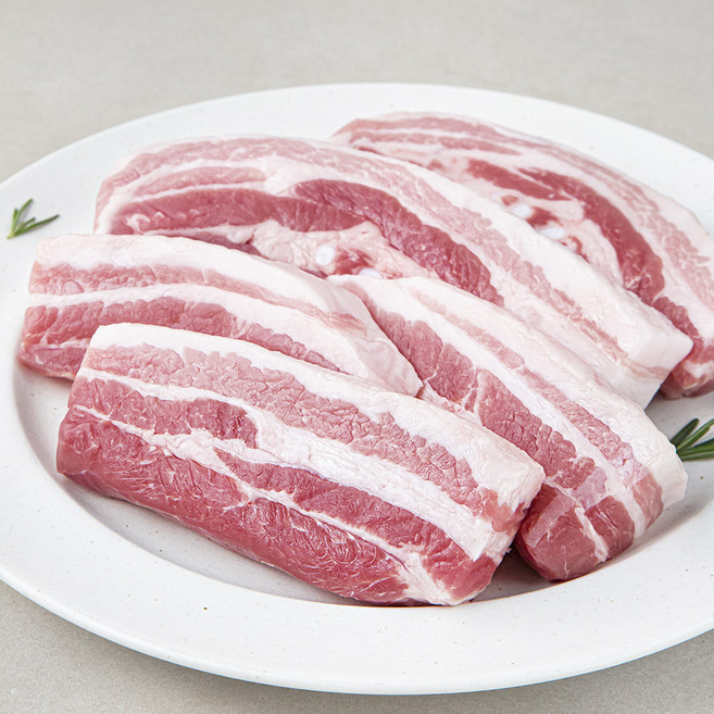 빌라스포크 무항생제 인증 한돈 두툼한 삼겹살 구이용, 500g, 2개