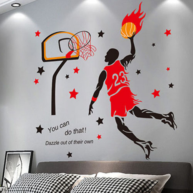 홈 거실 인테리어 벽스티커, 23번농구