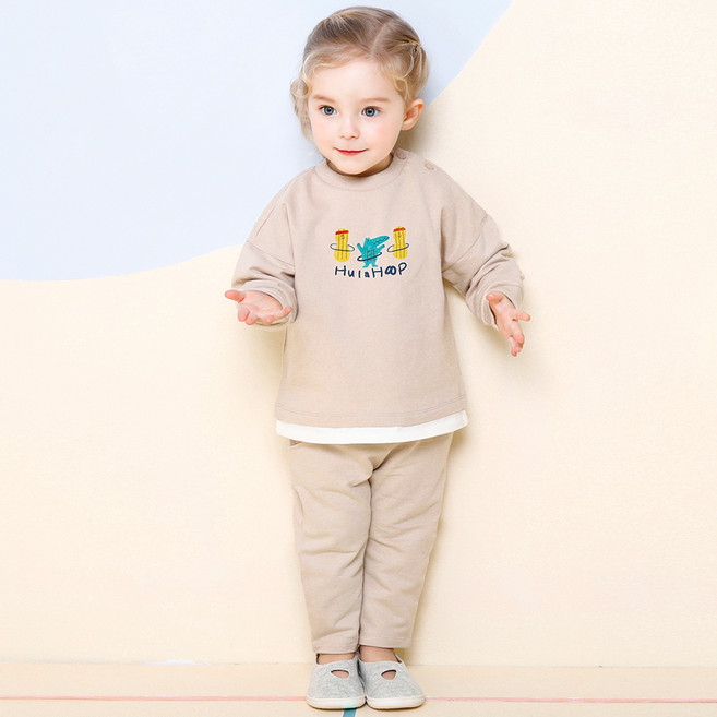 밀크마일 아동용 뉴훌라커커 레이어드 긴팔 티셔츠 + 바지 세트