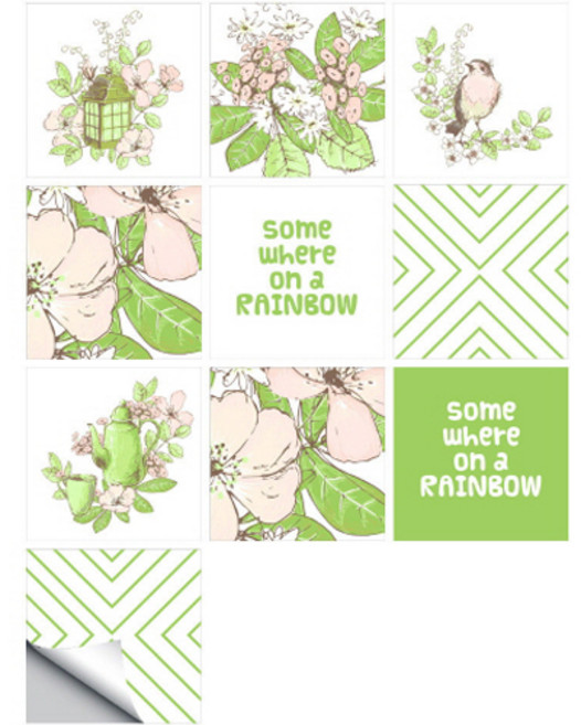 에리카 욕실 타일스티커 10종 세트, 4