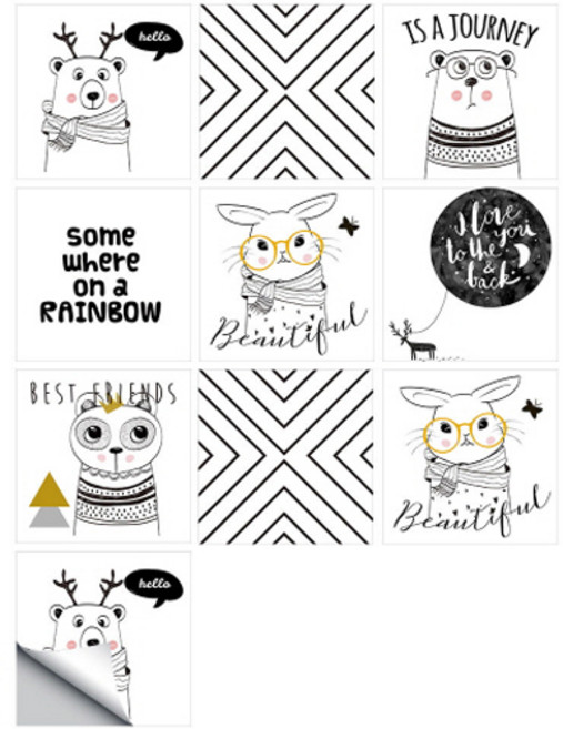 에리카 욕실 타일스티커 10p 세트, 1