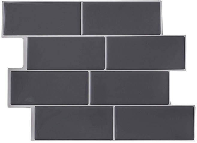 예쏘데코 3D 에폭시 입체 타일 시트지 10p, 09 유광 그레이