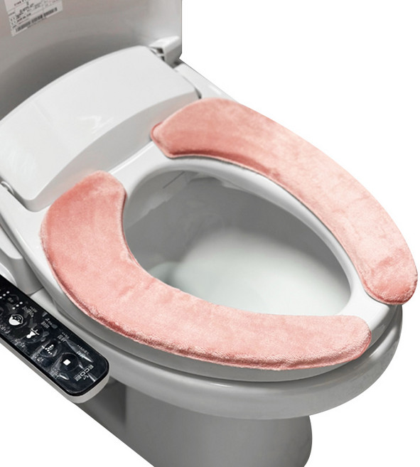 메모리폼 극세사 변기커버 L, 핑크, 1개