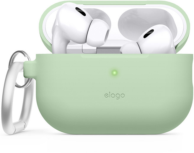 엘라고 실리콘 행 케이스 일체형, 에어팟 프로2, 파스텔 그린, 1개