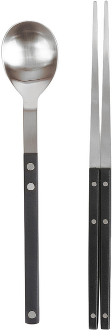 보겐 쌍띠에 수저 세트, 샤틴 블랙, 숟가락 + 젓가락, 1세트