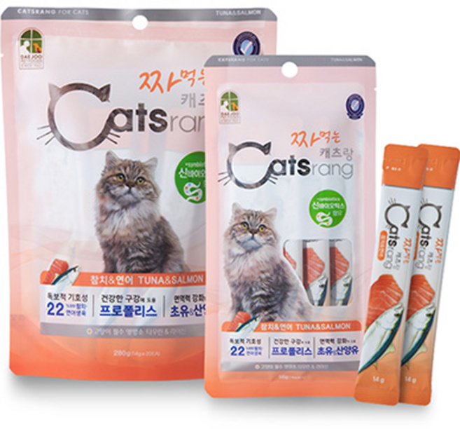 짜먹는캐츠랑 간식 24p, 혼합맛(참치/연어), 336g, 1개