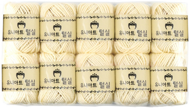 유니아트 털실 10p, 미색, 1개