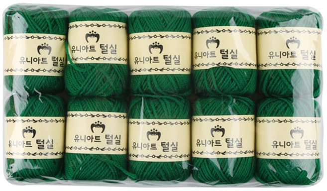 유니아트 털실 10p, 초록, 1개