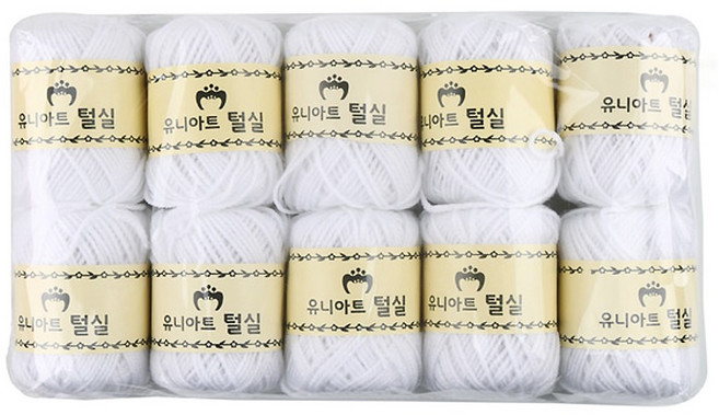 유니아트 털실 10p, 흰색, 1개