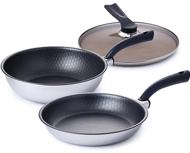 알텐바흐 인덕션 헥사 통5중 프라이팬세트 3개, 혼합색상, 프라이팬 28cm + 궁중팬 28cm + 유리커버 28cm, 1개