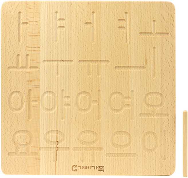 가베가족 몬테소리 따라쓰기 보드 한글 KS4101 학습카드, 원목, 1개