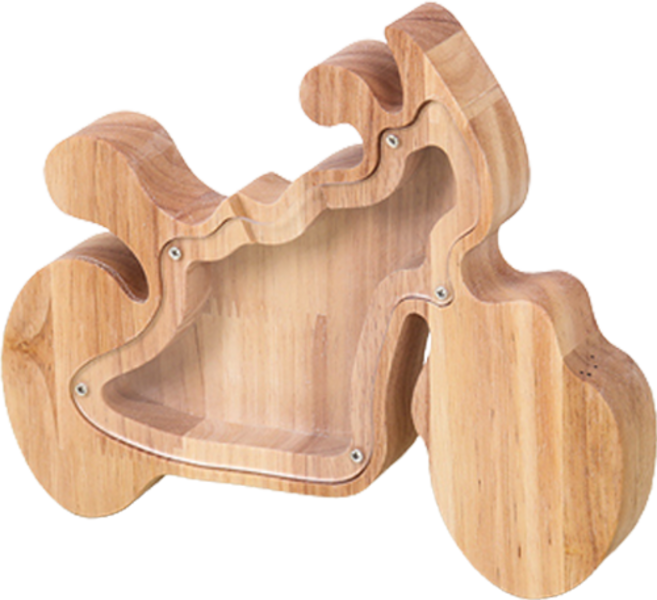 온메이커 투명 나무 인테리어 장식 저금통 오토바이, 1개