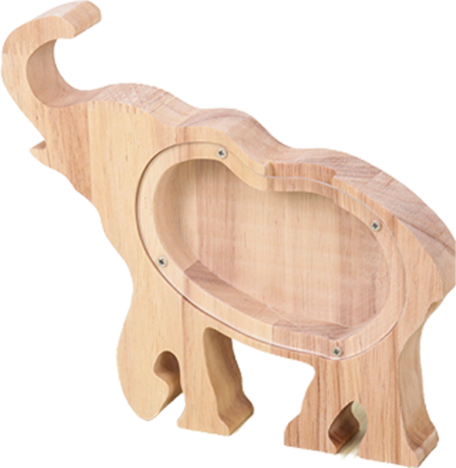 온메이커 투명 나무 인테리어 장식 저금통 코끼리, 1개