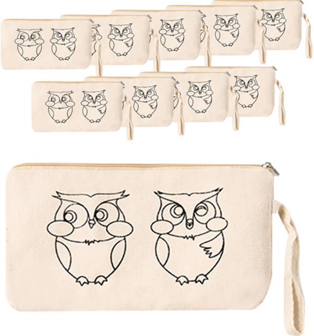 민화샵 만들기 필통 파우치 UDPFB00, 10개, 부엉이(UDPFB0023)