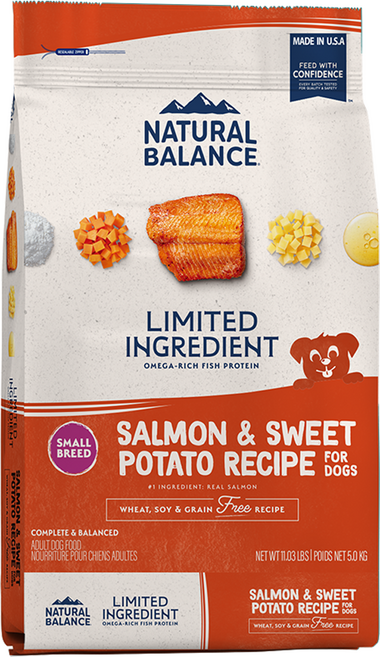 내추럴발란스 어덜트 강아지 LI 그레인프리 레시피 건식사료, 연어+고구마, 5kg, 1개