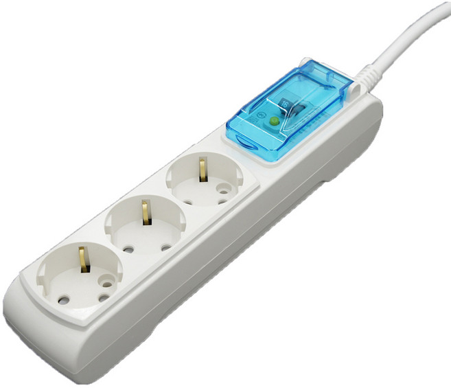 거성산업 고용량 누전차단 멀티탭 3구 GSM-KEBNJC316A + 안전커버 랜덤발송, 6m, 1개