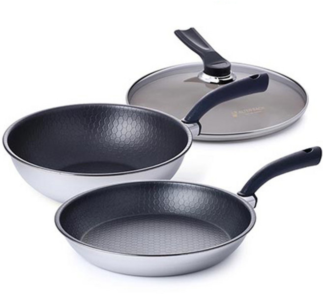 알텐바흐 인덕션 헥사 통5중 프라이팬세트 2종, 혼합색상, 프라이팬 30cm + 궁중팬 30cm + 유리 커버 30cm, 1개