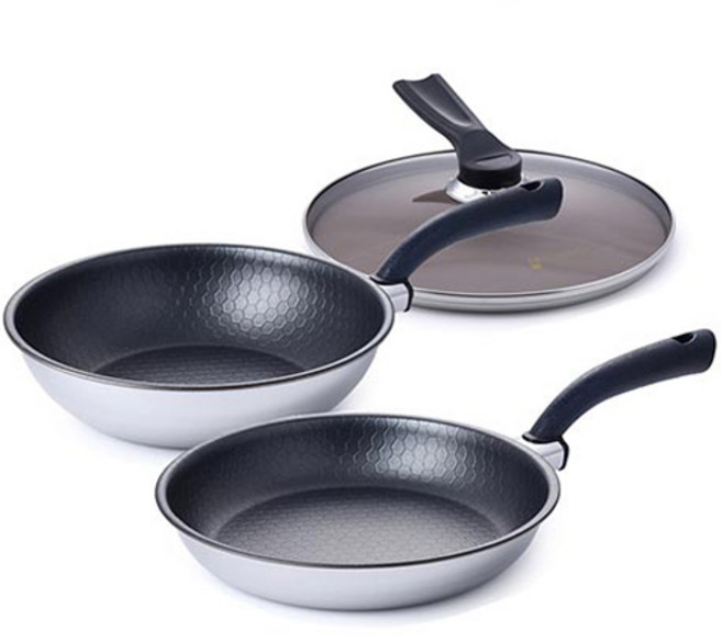 알텐바흐 인덕션 헥사 통 5중 프라이팬 3종 세트, 혼합색상, 26F+26W+26유리커버, 1개