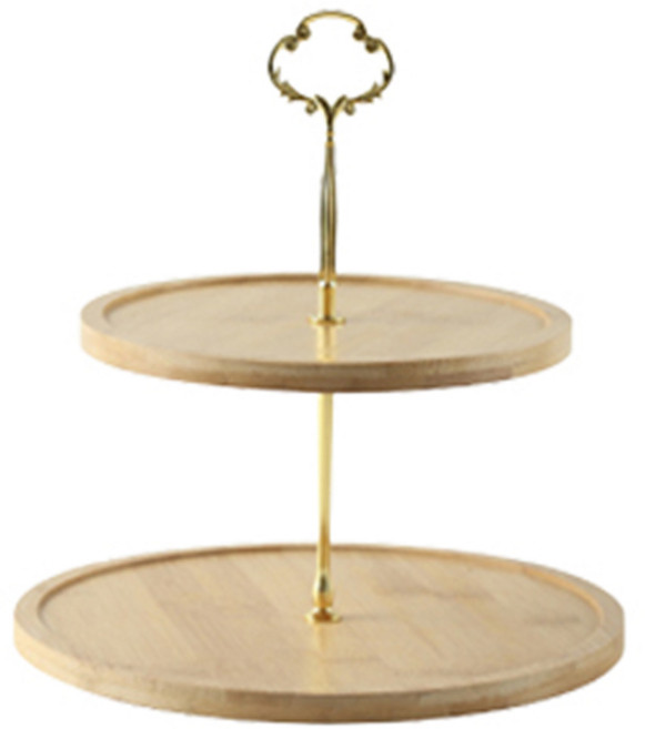 마켓피오 주방 대나무 디저트 플레이트, 2단, 1개