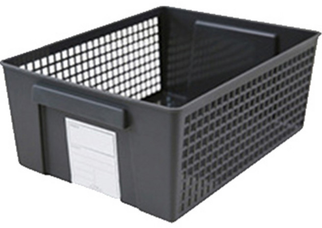 다윗트 다용도 플라스틱 라벨 수납 바구니 L, 블랙, 1개