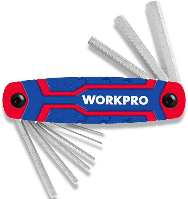 워크프로 9pc 폴딩 육각 렌치, 1세트