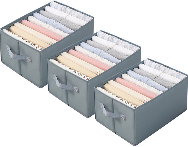 마이닝 9칸 칸막이 옷장 정리함, 3개, 그레이