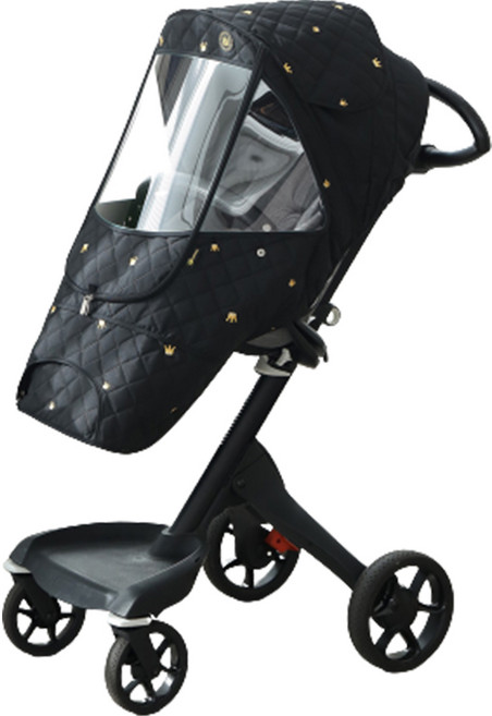 맘네스트 디럭스 자수 방한 유모차 커버 S타입, 블랙 크라운, 1개
