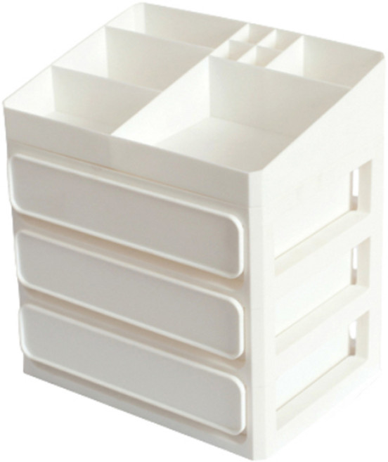 다퍼세일즈 분리형 화장대 책상정리 보관 캐비닛 4단, 화이트, 1개