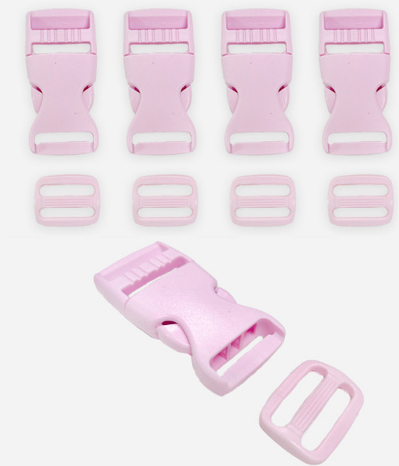 컬러 플라스틱 버클 세트, 핑크, 5세트