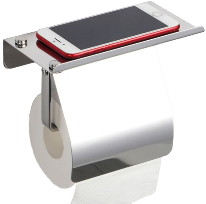 12라운드 스텐 다용도 휴지걸이, 실버, 1개