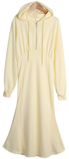 시크블랙 쥬빌린 머메이드 반집업 후드 롱 원피스 cpops8485k31