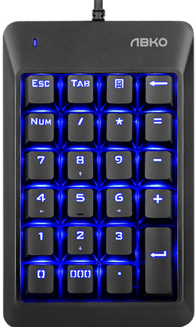 앱코 기계식 축교환 LED 유선 키패드, 블랙, K523, 적축