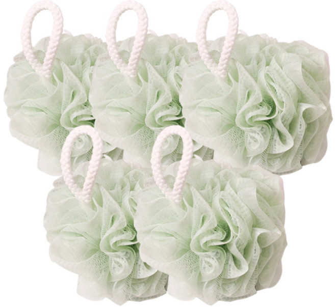 퍼즈생활 플라워 샤워볼, 5개, 1개입, 그린