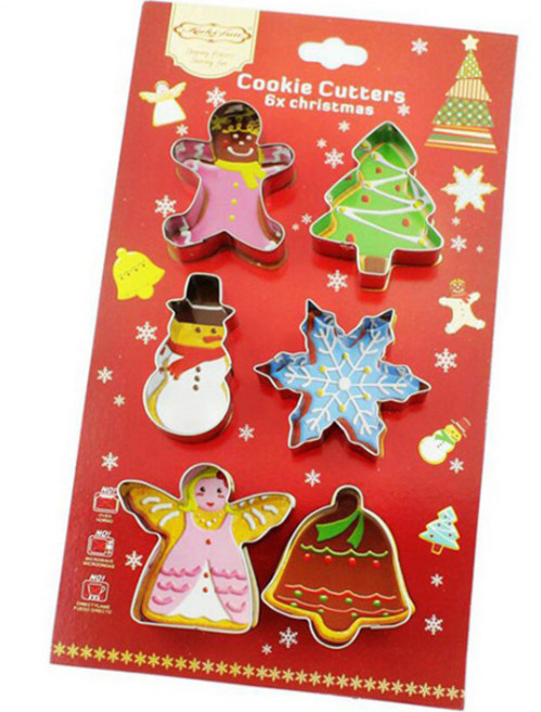 쿠키커터 크리스마스 남자 + 여자 + 눈꽃 + 눈사람 + 종 + 트리 세트, 1세트