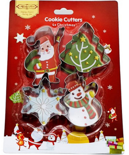 크리스마스 스텐 쿠키 커터 4종, 1세트