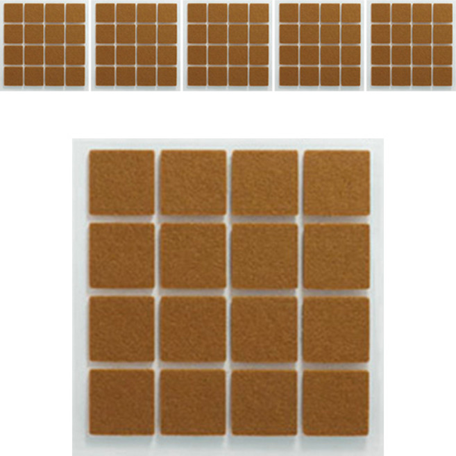 올데이랩 소음방지 FELT 가드스티커 사각형 브라운, 96개