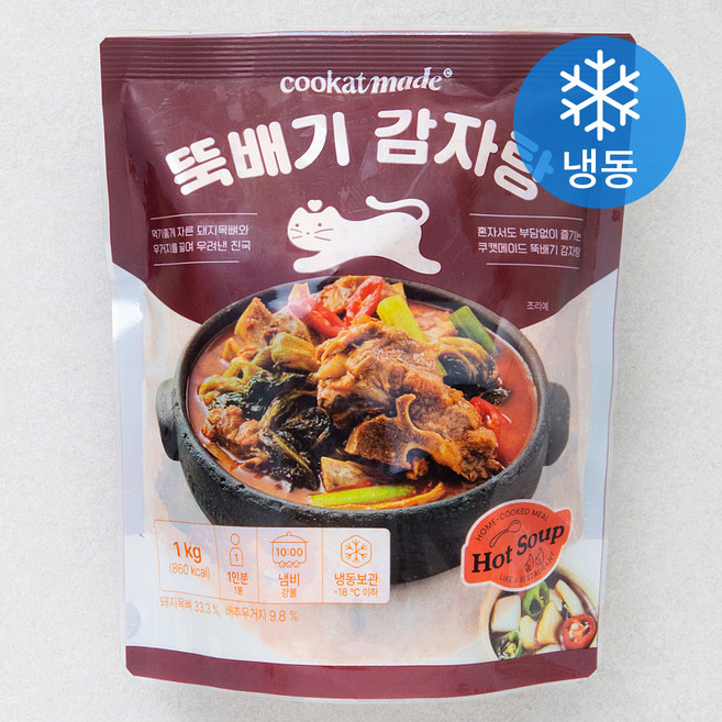 쿠캣 뚝배기 감자탕 1인분 (냉동), 1kg, 1개