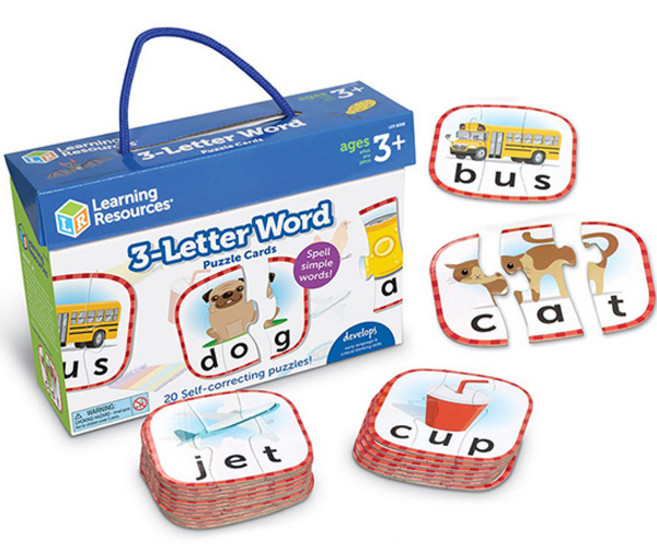 러닝리소스 세글자 영어 퍼즐카드 LER6088, 혼합색상, 1세트