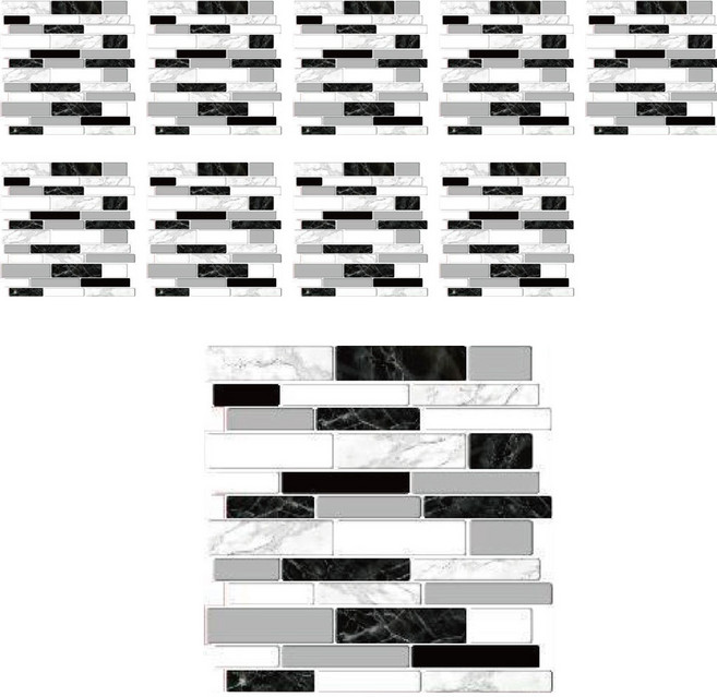 예쏘데코 3D 에폭시 입체 타일 시트지 10p, 06 모던블랙