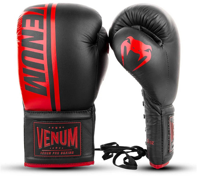 Venom Shield Pro 拳擊手套雙手競賽, 黑色 紅色, 1組