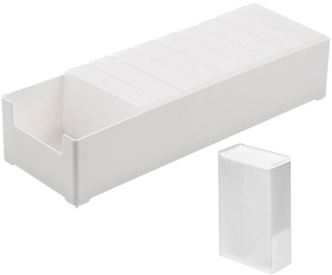 모나코올리브 슬라이딩 포켓 케이블 정리함 10p + 전용 케이스 세트, 1세트, 반투명 + 화이트