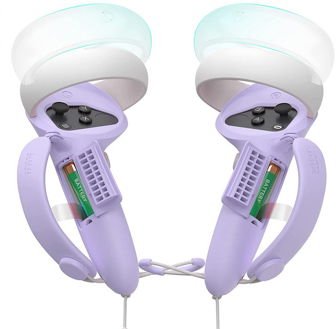 업마켓 오큘러스퀘스트2 악세사리 키위 4세대 그립커버 스트랩, 1개, 퍼플