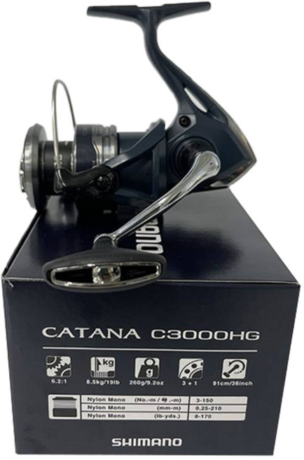 시마노 카타나 스피닝릴, C3000HGFE, 실버 + 네이비