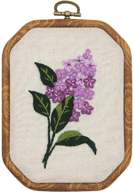 立體花卉八角形刺繡 DIY套組 15 x 11cm, 1個, A 008