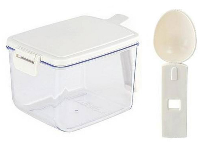 프랑코홈 밀폐 양념통 + 화이트 스푼, 600ml, 1세트